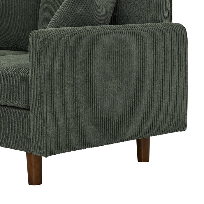 Ebern Designs Maicee 2 Piece Corduroy Sectional & Reviews Wayfair